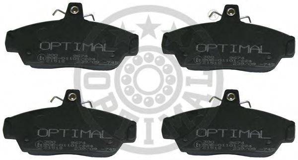 Комплект тормозных колодок, дисковый тормоз OPTIMAL 9674
