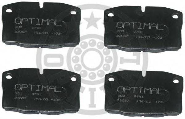 Комплект тормозных колодок, дисковый тормоз OPTIMAL 9751