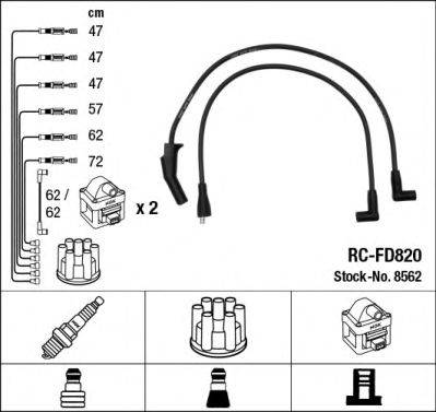 Комплект проводов зажигания NGK 8562