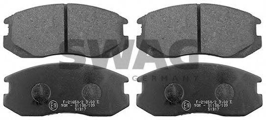 SWAG 80916325 Комплект тормозных колодок, дисковый тормоз