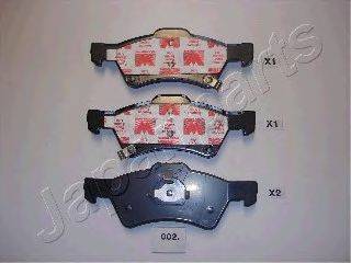 Комплект тормозных колодок, дисковый тормоз JAPANPARTS PA-002AF