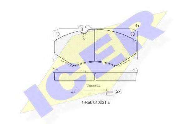 Комплект тормозных колодок, дисковый тормоз ICER 140405-113