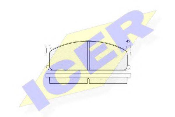 Комплект тормозных колодок, дисковый тормоз ICER 140521