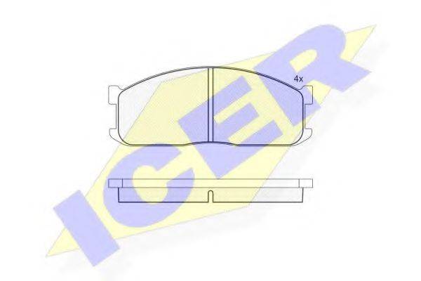 Комплект тормозных колодок, дисковый тормоз ICER 140687