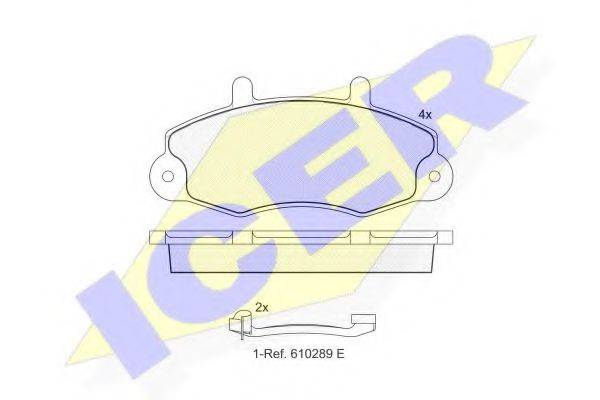 Комплект тормозных колодок, дисковый тормоз ICER 140896-203