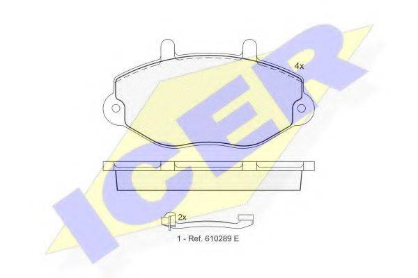 Комплект тормозных колодок, дисковый тормоз ICER 140897-203