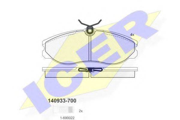 ICER 140933700 Комплект тормозных колодок, дисковый тормоз