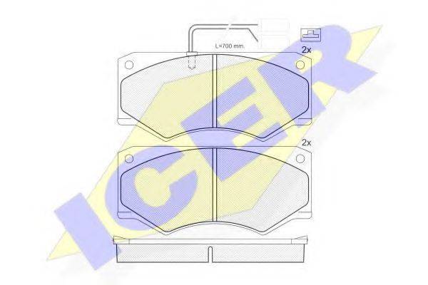 Комплект тормозных колодок, дисковый тормоз ICER 140964