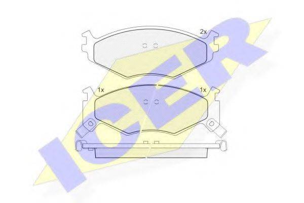 Комплект тормозных колодок, дисковый тормоз ICER 141056