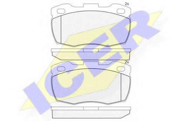 Комплект тормозных колодок, дисковый тормоз ICER 141089-071