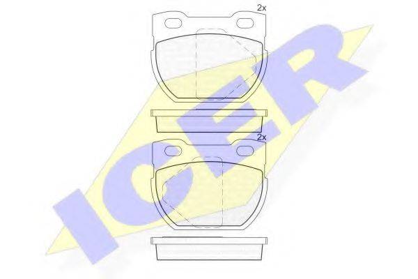 Комплект тормозных колодок, дисковый тормоз ICER 141090-201
