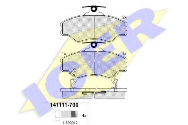 ICER 141111 Комплект тормозных колодок, дисковый тормоз