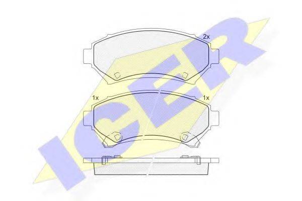Комплект тормозных колодок, дисковый тормоз ICER 141182