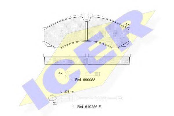 Комплект тормозных колодок, дисковый тормоз ICER 141208-117