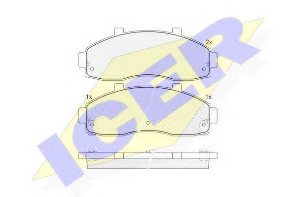 Комплект тормозных колодок, дисковый тормоз ICER 141246