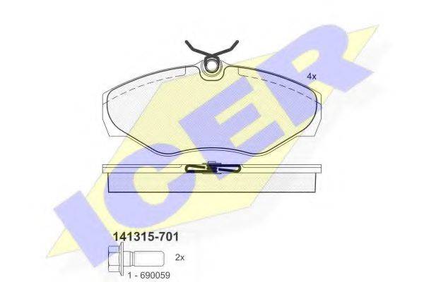 ICER 141315701 Комплект тормозных колодок, дисковый тормоз