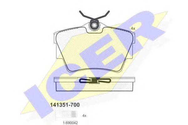 ICER 141351700 Комплект тормозных колодок, дисковый тормоз