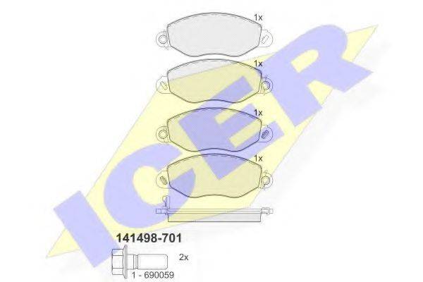 ICER 141498701 Комплект тормозных колодок, дисковый тормоз