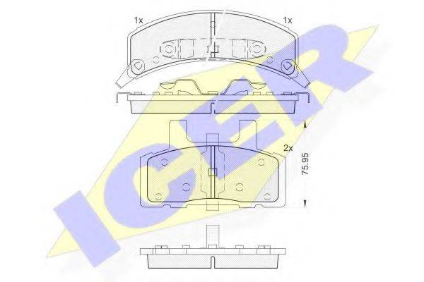 ICER 141563 Комплект тормозных колодок, дисковый тормоз
