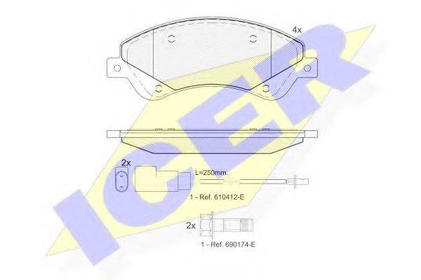 ICER 141792 Комплект тормозных колодок, дисковый тормоз