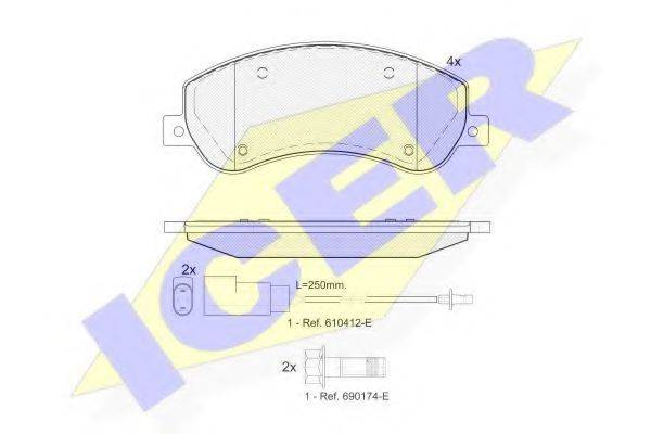 ICER 141793 Комплект тормозных колодок, дисковый тормоз