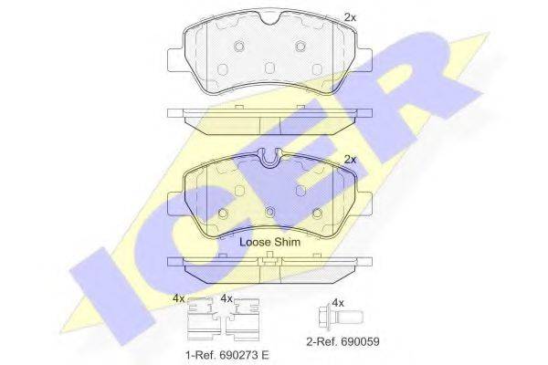 ICER 142116 Комплект тормозных колодок, дисковый тормоз