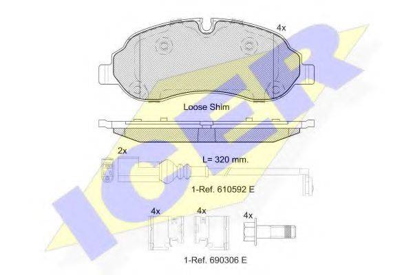 ICER 142217 Комплект тормозных колодок, дисковый тормоз