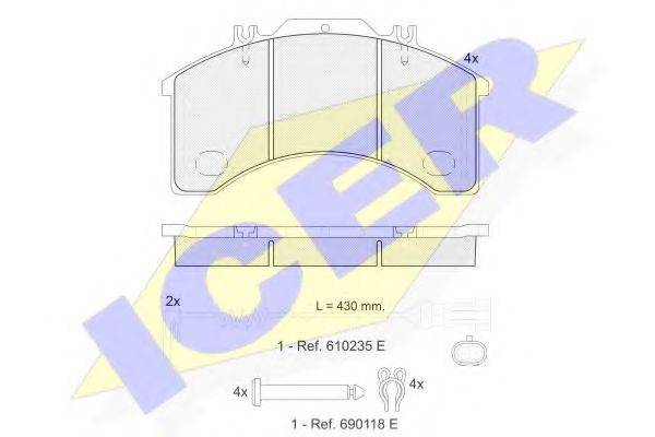 ICER 151042111 Комплект тормозных колодок, дисковый тормоз