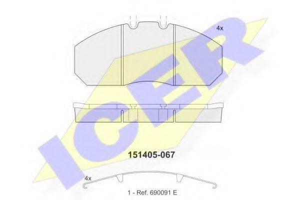 ICER 151405 Комплект тормозных колодок, дисковый тормоз