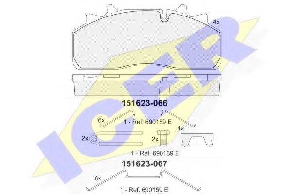 ICER 151623 Комплект тормозных колодок, дисковый тормоз