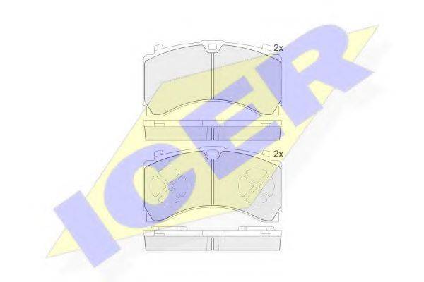 Комплект тормозных колодок, дисковый тормоз ICER 152123