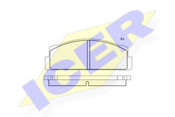Комплект тормозных колодок, дисковый тормоз ICER 180041