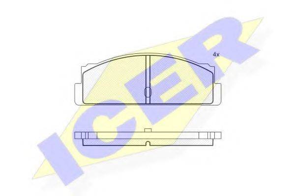 Комплект тормозных колодок, дисковый тормоз ICER 180067