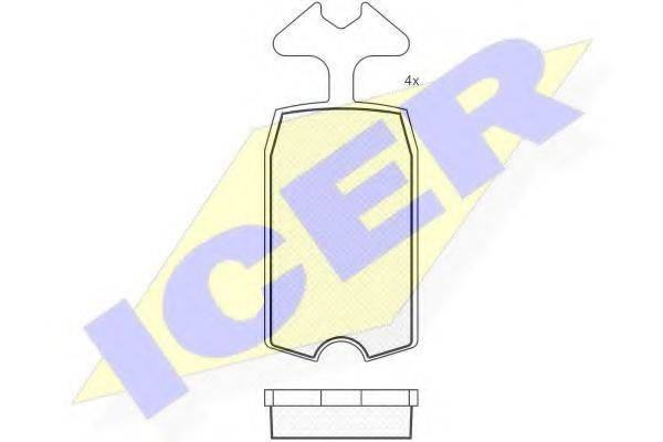 ICER 180090 Комплект тормозных колодок, дисковый тормоз