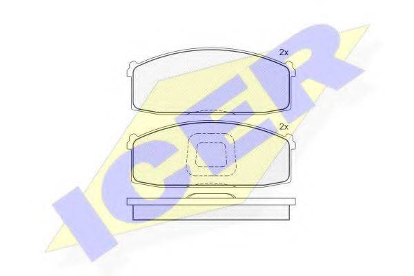 Комплект тормозных колодок, дисковый тормоз ICER 180396