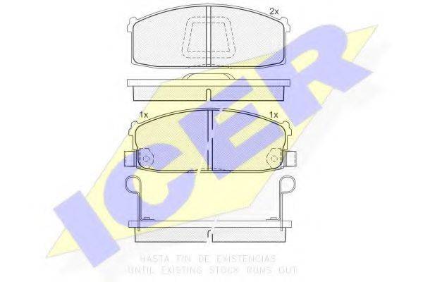 Комплект тормозных колодок, дисковый тормоз ICER 180525