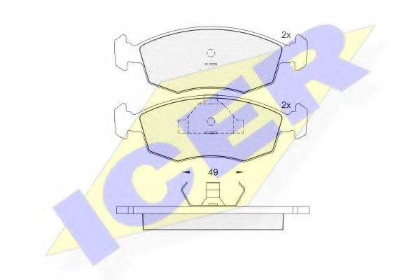 ICER 180543 Комплект тормозных колодок, дисковый тормоз