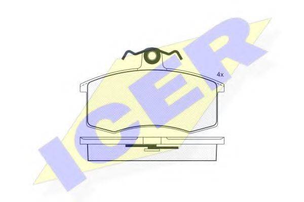 Комплект тормозных колодок, дисковый тормоз ICER 180552