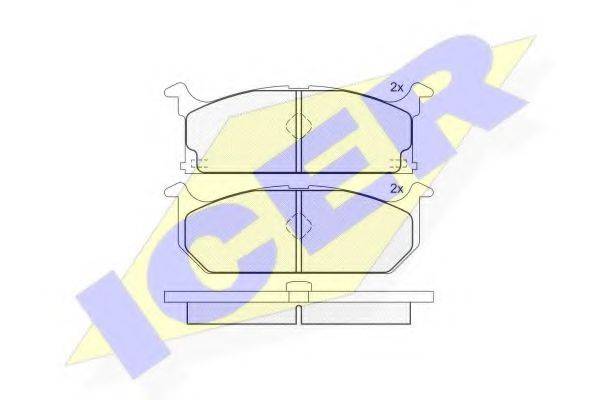 Комплект тормозных колодок, дисковый тормоз ICER 180586