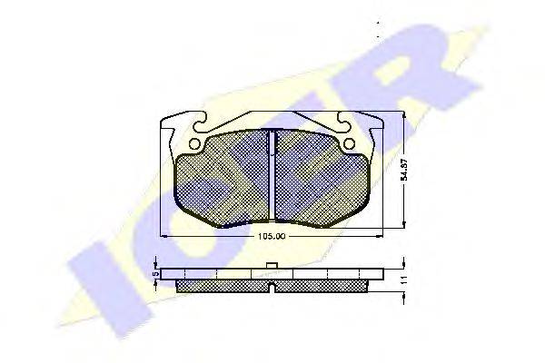 Комплект тормозных колодок, дисковый тормоз ICER 180724