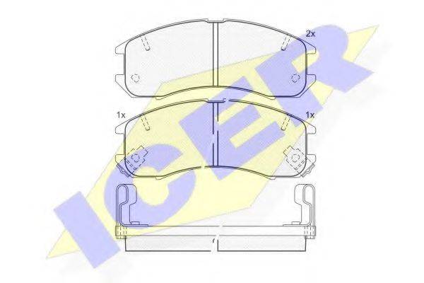 Комплект тормозных колодок, дисковый тормоз ICER 180795
