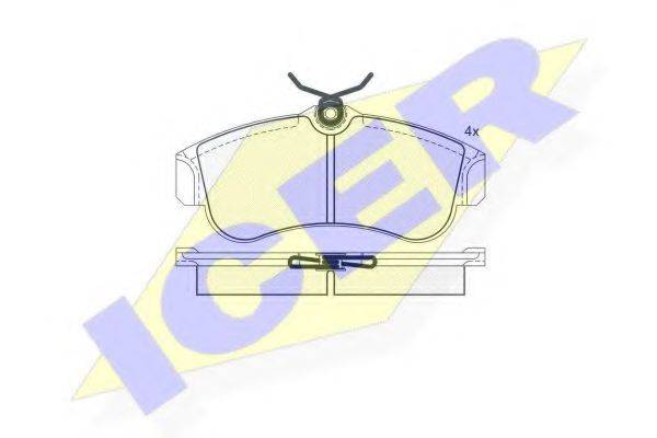 Комплект тормозных колодок, дисковый тормоз ICER 180803