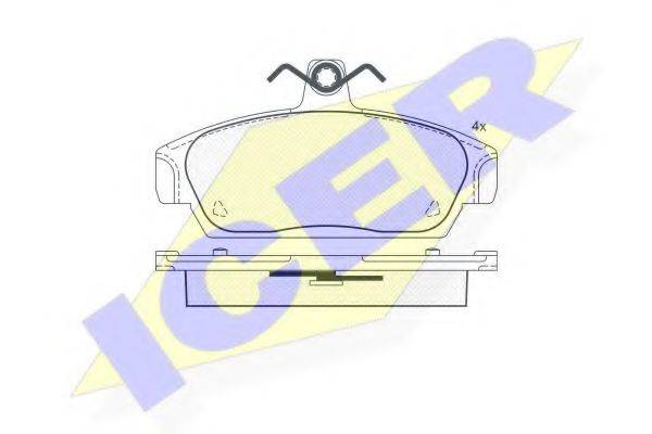 Комплект тормозных колодок, дисковый тормоз ICER 180806