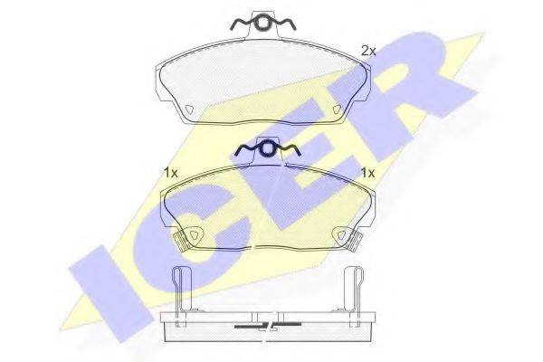 Комплект тормозных колодок, дисковый тормоз ICER 180860