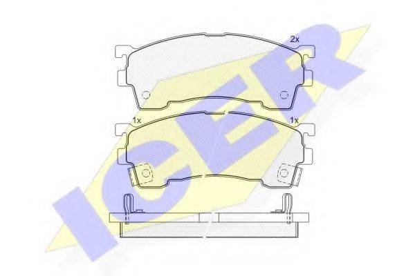 Комплект тормозных колодок, дисковый тормоз ICER 180971-203