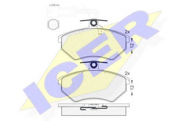 ICER 180987 Комплект тормозных колодок, дисковый тормоз