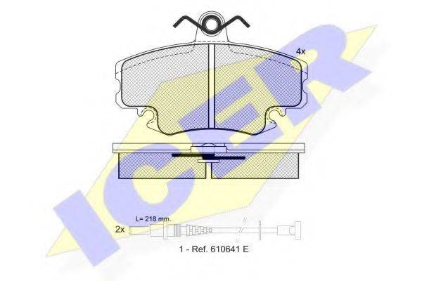 Комплект тормозных колодок, дисковый тормоз ICER 180993