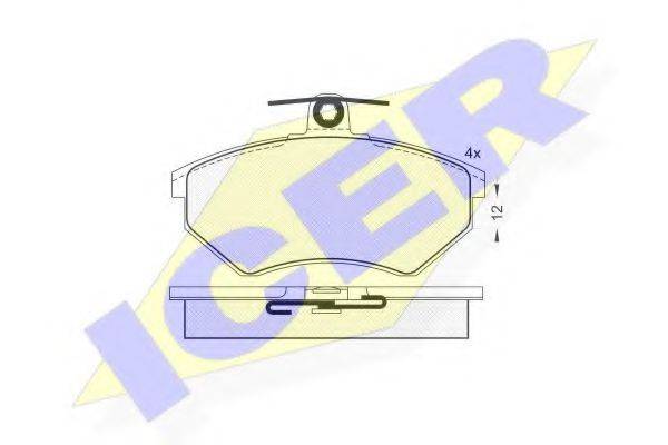 Комплект тормозных колодок, дисковый тормоз ICER 181011