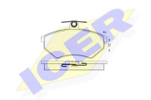 ICER 181012 Комплект тормозных колодок, дисковый тормоз