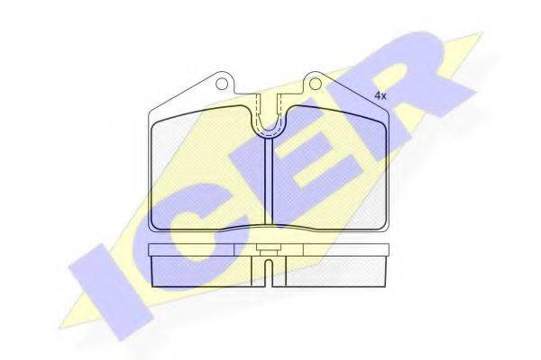 Комплект тормозных колодок, дисковый тормоз ICER 181036